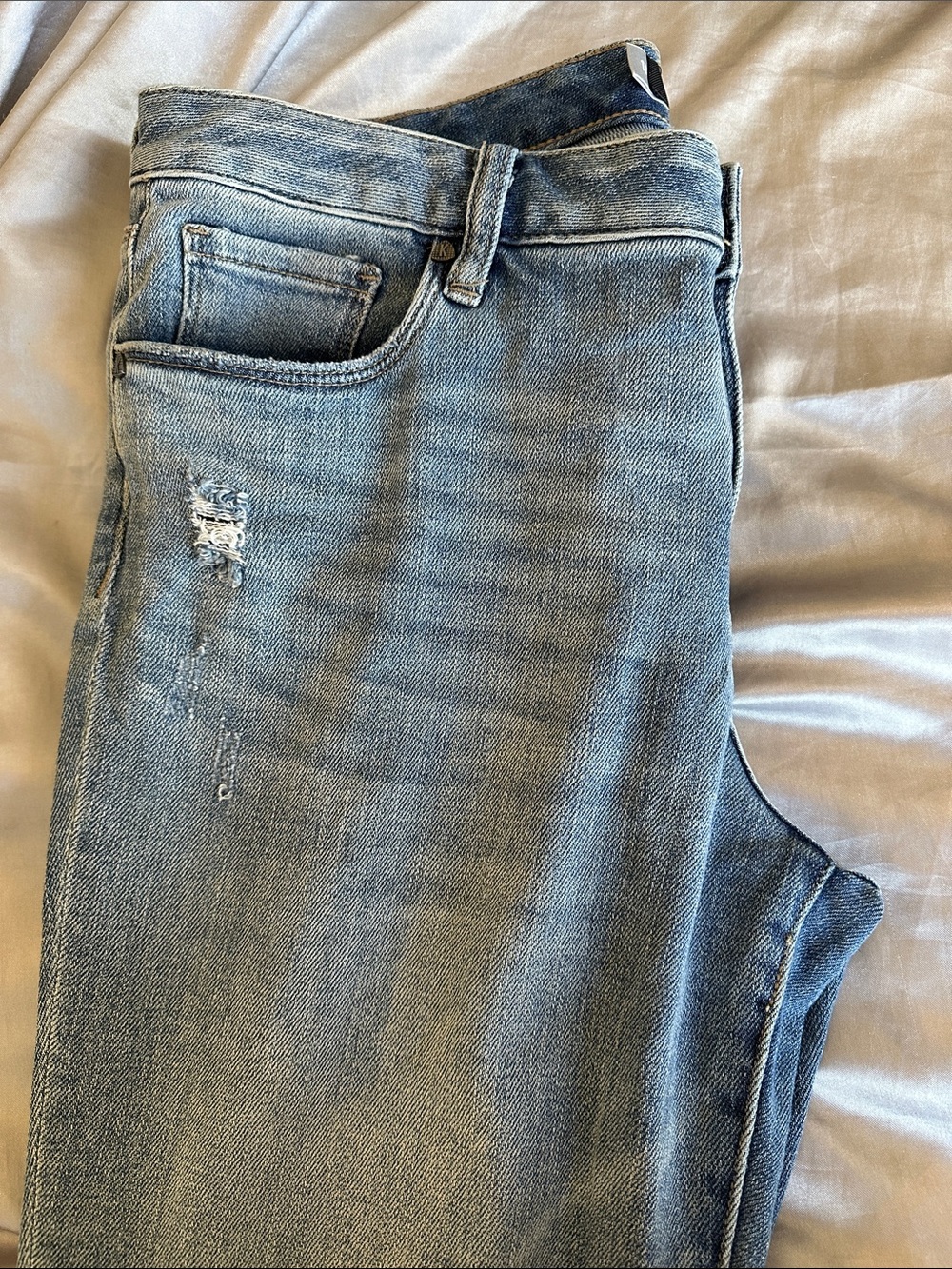 Light Blue Distressed Jeans - Picture 6 of 9